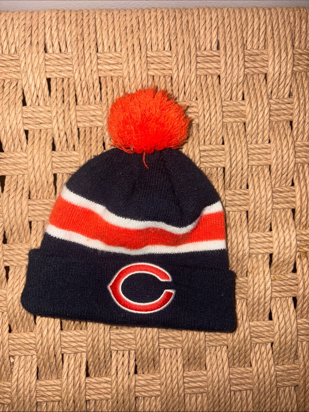 Chicago Bears Toddler Pom Beanie - Navy and Orange